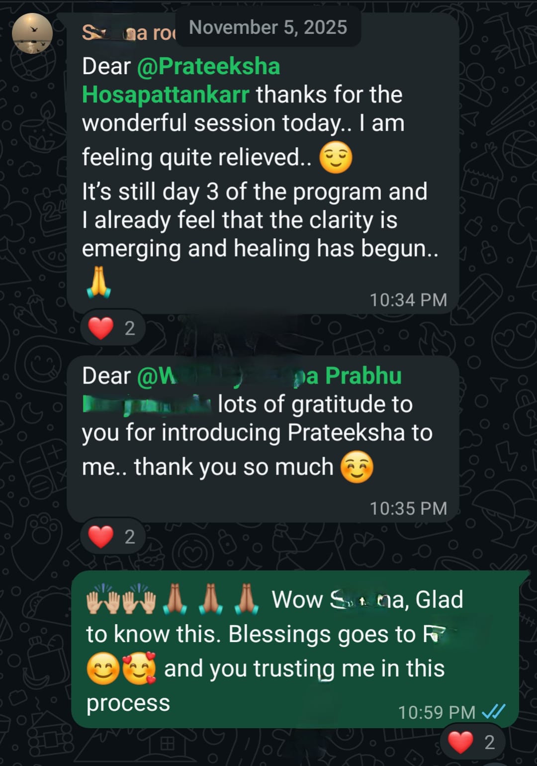 Client testimonial message 1 for The Root Shift